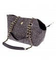 T1074-N Tweed Bag Black Ferribiella