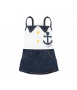 Anchor dress in cotton and jean Croci