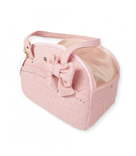 Art 23 Rigide Bag in Tweed Fabric Pink Dog For Trolley Ehgia