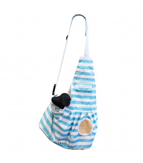 Sling Bag en Toile légère à Rayures bleu et blanches Nautical Croci