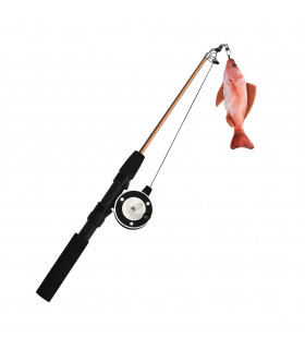 Jouet Canne à pêche pour chat avec moulinet Fishing Rod Freedog
