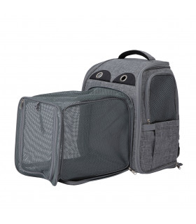 Spacious and stretchy backpack For dog and cat Grey Fuji Freedog