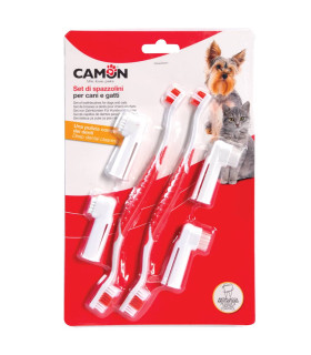 B127 Kit de Brosses à dents et embouts pour chien et chat Camon