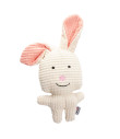 AH4019 White Rabbit Toy in Ribbed Velvet Camon