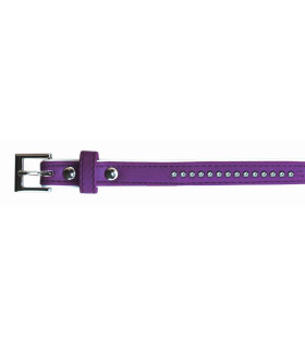 Simili leather necklace Violet and Strass Freedog
