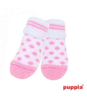 SO1175 Socks Puppia Polka Dots White