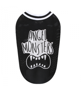TS542 Tee-Shirt Monsters Mesh Puppy Angel Black