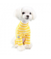 OR264 4 Patt Puppy Angel High Neck long Sleeve Stripes Overall Yellow