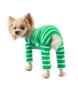 OR264 4 Patt Puppy Angel High Neck long Sleeve Stripes Overall Green