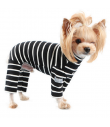 OR264 4 Patt Puppy Angel High Neck long Sleeve Stripes Overall Black