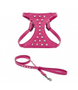 CE131 Set Harness and Leave Simili Leather and Clous Pink Ferribiella